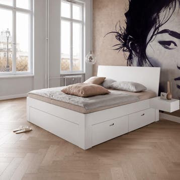 Van Schaik Nordic Wit Houten Bed met Bedlades - 200 x 200, Nieuw