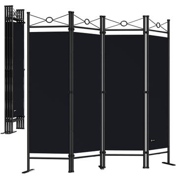 Kamerscherm Lucca Set van 2 Zwart Staal 180x163cm, Verzenden, Nieuw