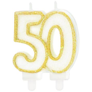 Cijferkaars Wit / Goud #50, Verzenden, Nieuw