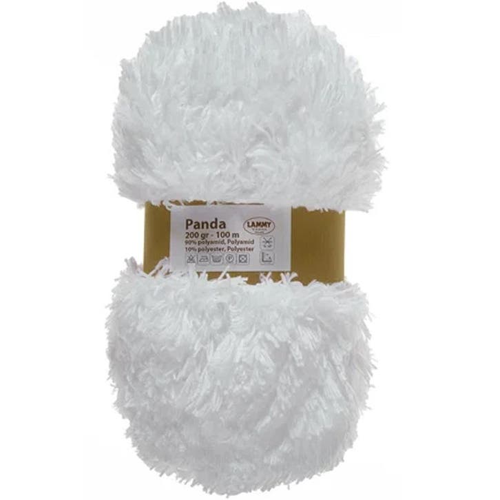 Lammy Yarns Panda - 05 Wit - 200 Gram - Bonteffect Fantasi, Hobby en Vrije tijd, Breien en Haken, Ophalen of Verzenden