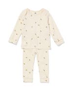 HEMA Baby meegroeipyjama rib dieren gebroken wit, Verzenden, Nieuw