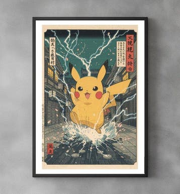 Sato Hageshi - Lightning Strike in Edo – Pikachu Pokemon -, Nieuw