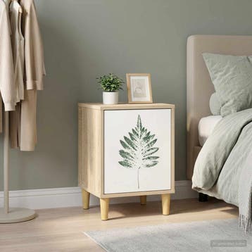 vidaXL Nachtkastje HANAU Sonoma Eiken 36 x 33 x 50 cm, Minder dan 45 cm, Verzenden, Nieuw, Minder dan 55 cm