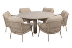 4 Seasons Sardinia/Donato low dining tuinset Ø160 cm., Tuin en Terras, Tuinsets en Loungesets, Verzenden, Nieuw, Rvs, Tuinset