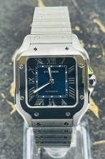 Cartier Santos - WSSA0063 - Medium - Blue Dial - New 2026, Overige merken, Staal, Staal, Polshorloge