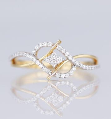Ring - 18 karaat Geel goud - 0.19ct. tw. Diamant, Nieuw