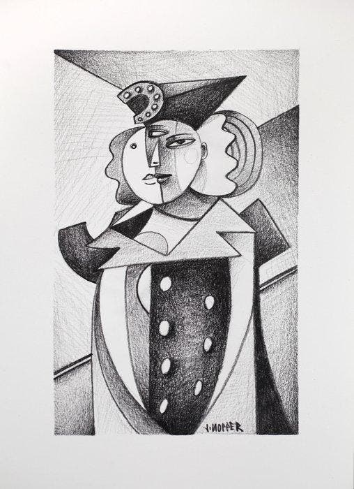 Jone Hopper - Etude muse au costume, Antiek en Kunst, Kunst | Designobjecten