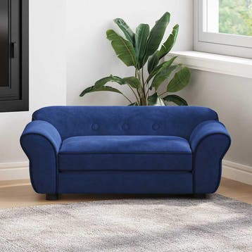 vidaXL Hondenbank 72x45x30 cm pluche blauw, Verzenden, Nieuw