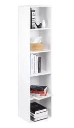 Boekenkast met 4 Vakken – Witte Houten Staande Opbergkast, Verzenden, Nieuw