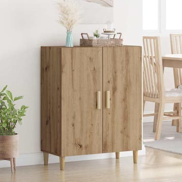vidaXL Dressoir Artisanaal eiken 69,5 x 34 x 90 cm Bewerkt, Huis en Inrichting, Verzenden, Nieuw, Overige houtsoorten, Minder dan 50 cm