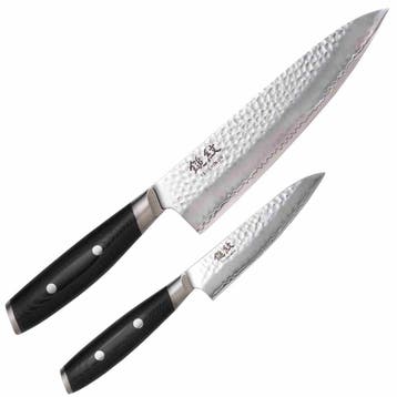 Yaxell Tsuchimon Messenset – 2-delig – Koksmes 20 cm en, Ophalen of Verzenden, Nieuw, Overige materialen