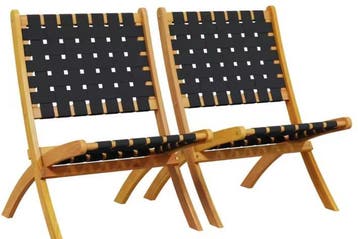 2 Opvouwbare Tuinstoelen – Acaciahout en Olefin Zitting, Verzenden, Nieuw