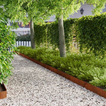 vidaXL Gazonrand 10 st 102 x 10 x 4 cm Staal Roestig, Tuin en Terras, Overige Tuin en Terras, Verzenden, Nieuw