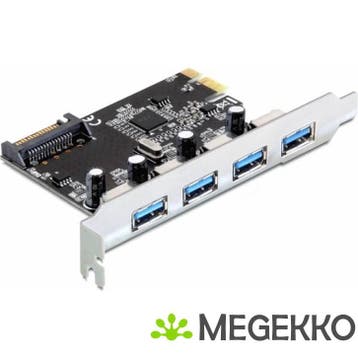Delock 89297 4xUSB3.0  PCI-E kaart, Verzenden, Nieuw, DeLock