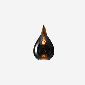 Moderne Glazen Hanglamp Met Houten Accent, Verzenden, Nieuw
