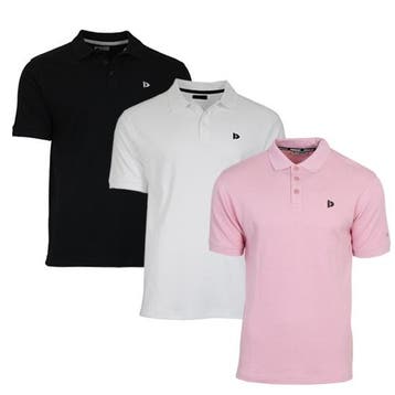 Donnay Donnay Heren - 3-Pack - Polo shirt Noah - Zwart / Wit, Kleding | Heren, Polo's, Verzenden, Nieuw