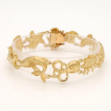 Armband - 14 karaat Geel goud - Zeemotief, Nieuw