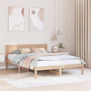 vidaXL Bedframe Bruin 160 x 200 cm Massief grenenhout, Bruin, Verzenden, Hout, Nieuw