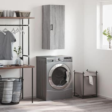 vidaXL Bovenkast 34,5x34x90 cm grijs sonoma eikenkleurig, Minder dan 50 cm, Verzenden, Nieuw, Minder dan 100 cm