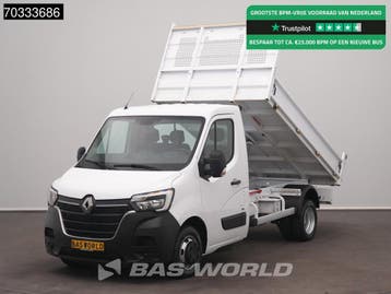 Renault Master 130PK Kipper Dubbellucht 3,5t Trekhaak Airco, Stof, Gebruikt, Euro 6, Renault
