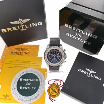 Breitling For Bentley Continental GT A13363; Chronograaf..., Ophalen of Verzenden, Zo goed als nieuw, Leer, Overige merken