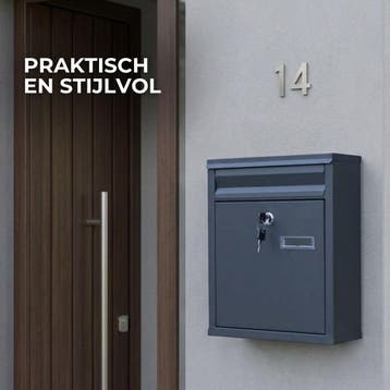 ParcelXL Brievenbus - Compacte Wandbrievenbus - Antraciet, Verzenden, Nieuw, Rvs