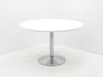 Kantinetafel - Ø120cm - wit - trompetpoot chroom, Huis en Inrichting, Ophalen of Verzenden, Nieuw