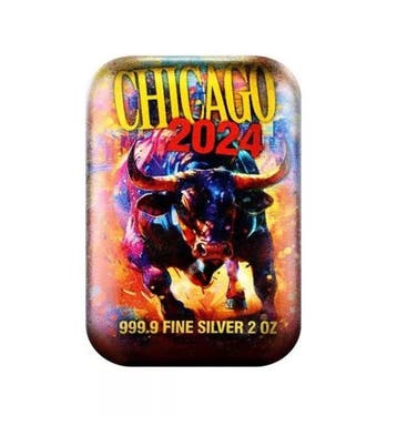 Wereld. Silver bar 2024 Chicago Bulls, 2 Oz (.999)