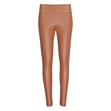 Frogbox • bruine faux leather legging • 36, Princess goes Hollywood, Bruin, Verzenden, Nieuw