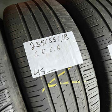 2 x Continental EcoContact 6 235-55-18 Zomerbanden 4,5mm, 18 inch, Gebruikt, Ophalen of Verzenden, 235 mm