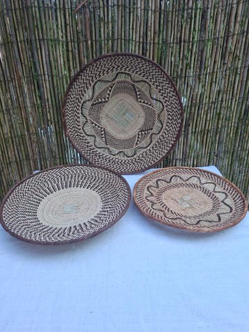 Fairtrade Malawi wandmanden, Schaal, Rond, Nieuw, Ophalen of Verzenden