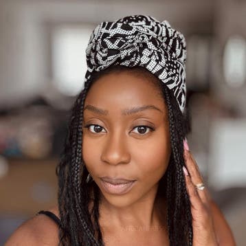 Afrikaanse Zwart & Wit Ndop Cameroon hoofddoek - headwrap, Ophalen of Verzenden, Nieuw