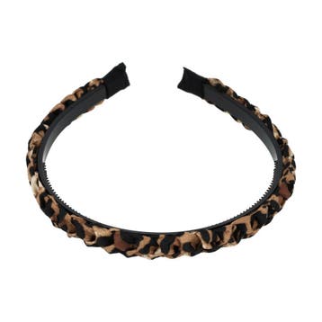Haarband Diadeem 1.5cm – Gevlochten – Panterprint – Zwart, Nieuw