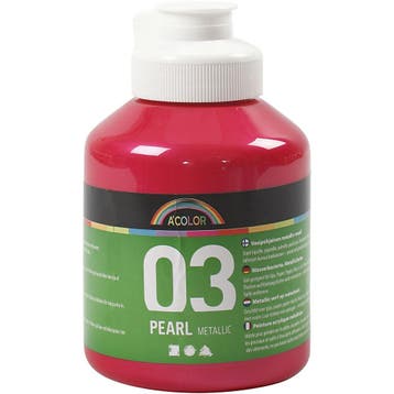 Acrylverf Metallic, metallic, roze, 500 ml/ 1 fles, Nieuw