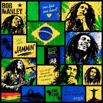 PLM-Art - Bob Marley Mondrian Style