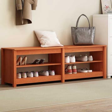 vidaXL Schoenenbank 160 x 36,5 x 50 cm Wasbruin, Verzenden, Nieuw