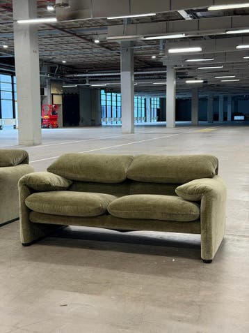 Cassina Maralunga set | Groen | NIEUWSTAAT + Garantie, Stof, 75 tot 100 cm, Ophalen of Verzenden, Zo goed als nieuw