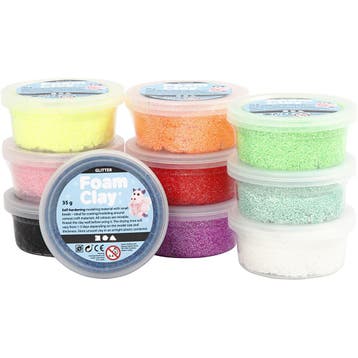 Foam Clay®, glitter, diverse kleuren, 10x35 gr/ 1 doos, Hobby en Vrije tijd, Knutselen, Nieuw