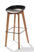 Keeve Barkruk Laag | 47x53x(h)90cm | Zwart-Bruin, Verzenden, Nieuw in verpakking