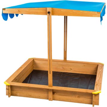 Zandbak Emilia met verstelbaar dak 120x120x120cm - blauw, Verzenden, Nieuw
