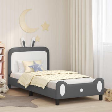 vidaXL Bedframe voor kinderen met hoofdbord Lichtgrijs 80 x, Verzenden, Nieuw