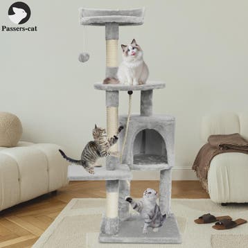 Luxe Kattenboom met Krabpalen, Huisje en Speeltjes - Multi-L, Dieren en Toebehoren, Katten-accessoires, Verzenden, Nieuw