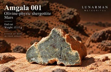 AMGALA 001 Marsische Shergottiet, olivine-phyric - Hoogte:
