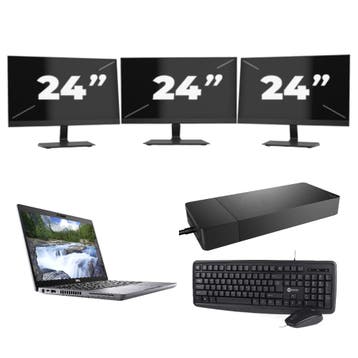Dell Latitude 5410 -   i5-10e 8GB  - 256GB  + 3x 24 inch, Qwerty, Verzenden, 8 GB, Refurbished