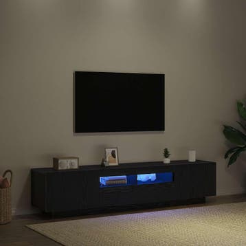 vidaXL Tv-meubelset 2 st Zwart Bewerkt hout, Minder dan 50 cm, Verzenden, Nieuw, Minder dan 100 cm