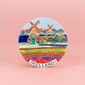 Magneet polyprint tulpenveld Holland - multicolor, Ophalen of Verzenden, Nieuw