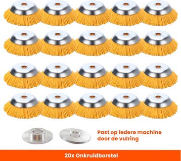 Set van 20 Stuks! Kibani Nylon Onkruidborstel 20 MM -, Nieuw, Kibani