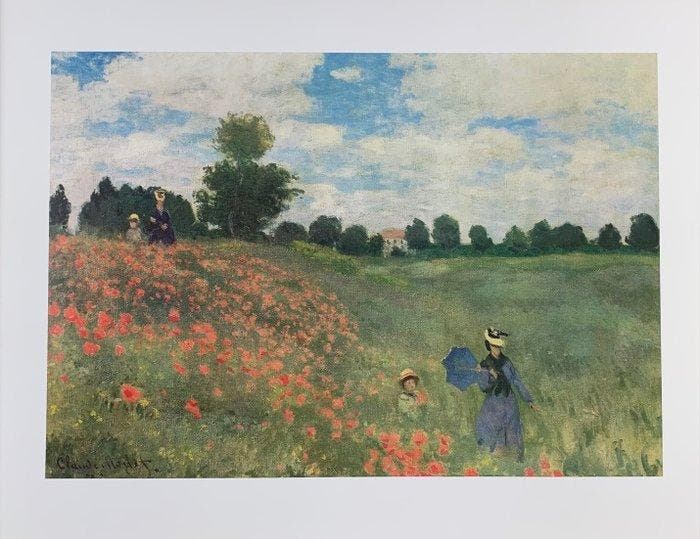 Claude Monet (after) - Mohnfeld bei Argenteuil, 1873 -, Antiek en Kunst, Kunst | Tekeningen en Foto's
