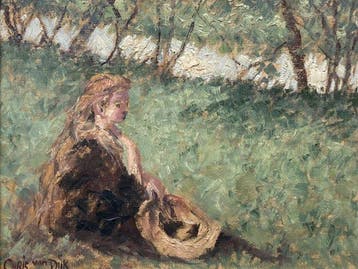 Chris van Dijk (1952) - Meisje met hoed, Antiek en Kunst