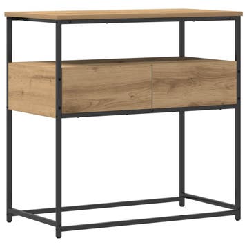 vidaXL Wandtafel Artisan Eiken 75 x 40 x 75 cm Bewerkt hout, Minder dan 45 cm, Verzenden, Nieuw, 70 cm of meer